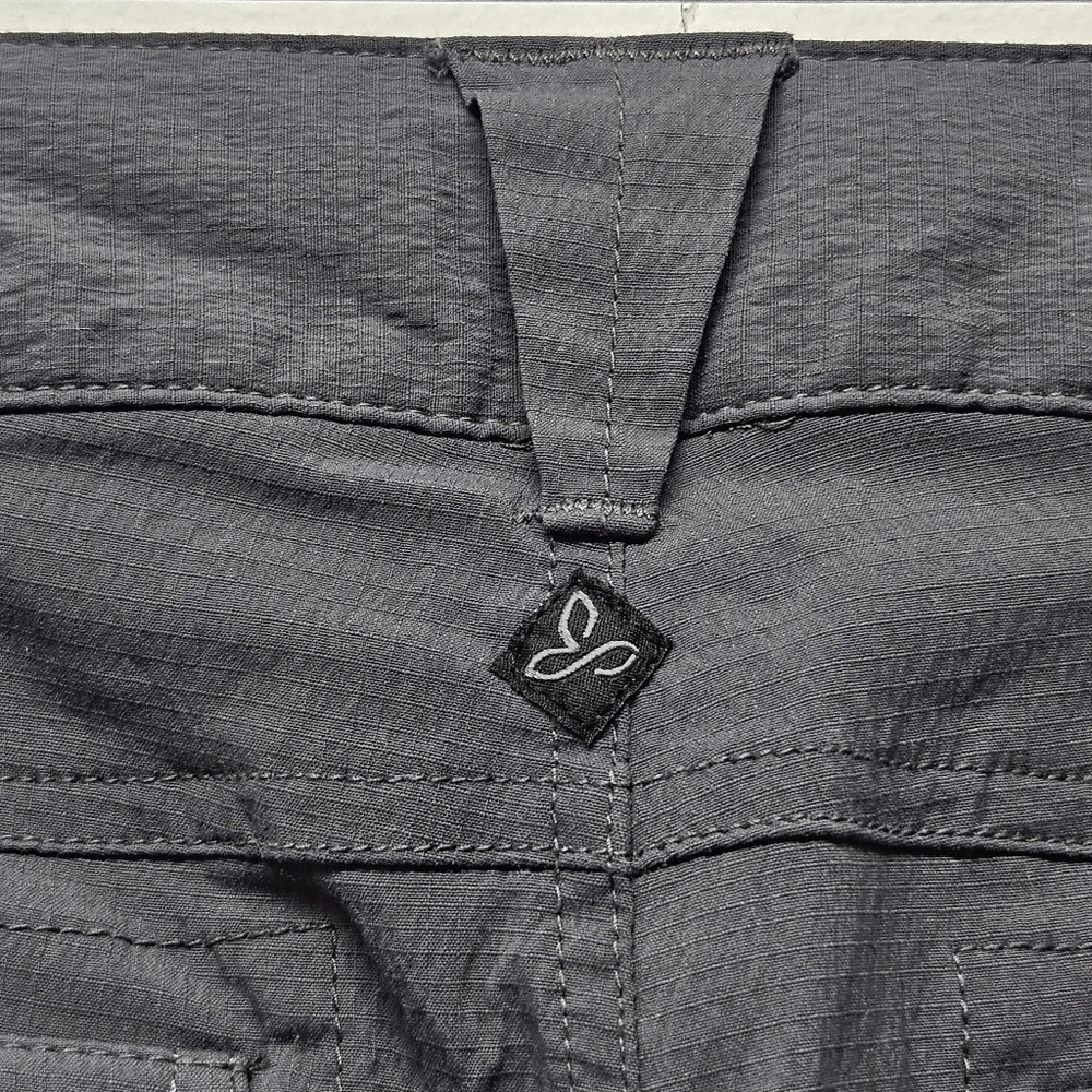 PrAna Sage 3-in-1 Convertible Pant Capri Short Womens Sz. 12 Gray Camping Hiking - Picture 10 of 13